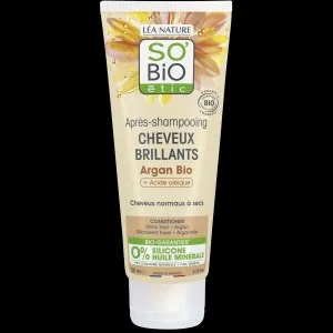 SO’BiO étic Arganový kondicionér pre lesk - pre normálne až suché vlasy BIO (200 ml) - zanecháva vlasy lesklé a hebké
