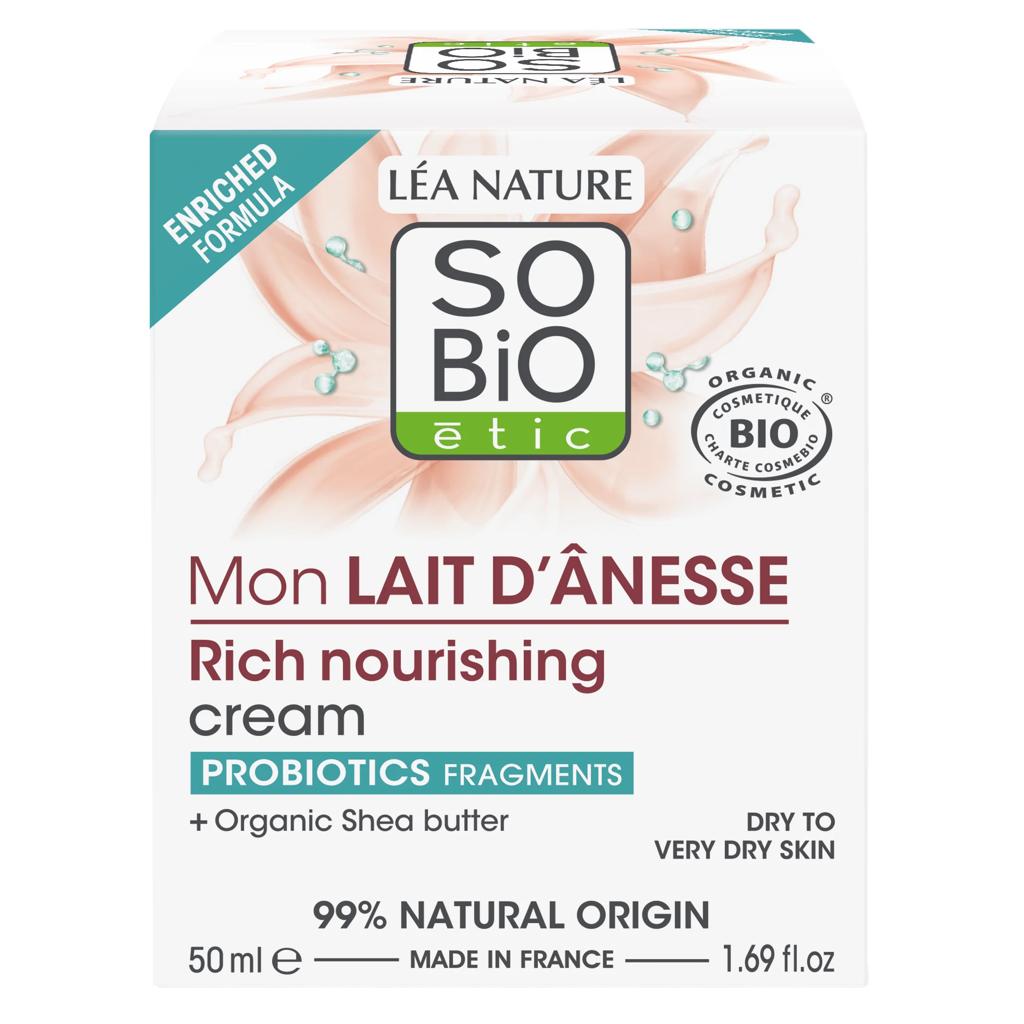 SO’BiO étic Bohato vyživujúci krém s BIO oslím mliekom (50 ml) - pre veľmi suchú pleť