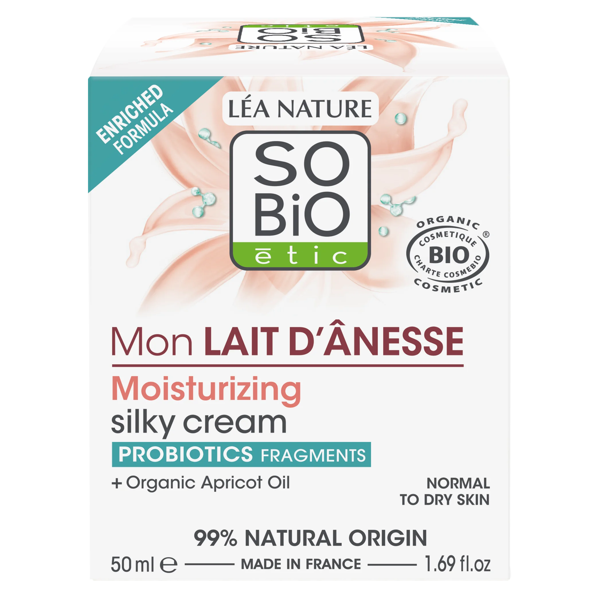 SO’BiO étic Krém hodvábny hydratačný s oslieho mlieka BIO (50 ml) - pre všetky typy pleti vrátane citlivej
