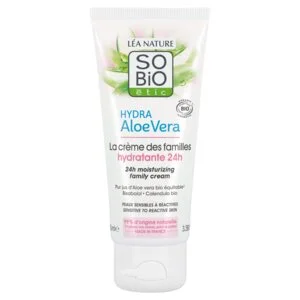 SO’BiO étic Hydratačný hypoalergénny krém s Aloe vera pre celú rodinu BIO (100 ml) - hydratuje, upokojuje a regeneruje