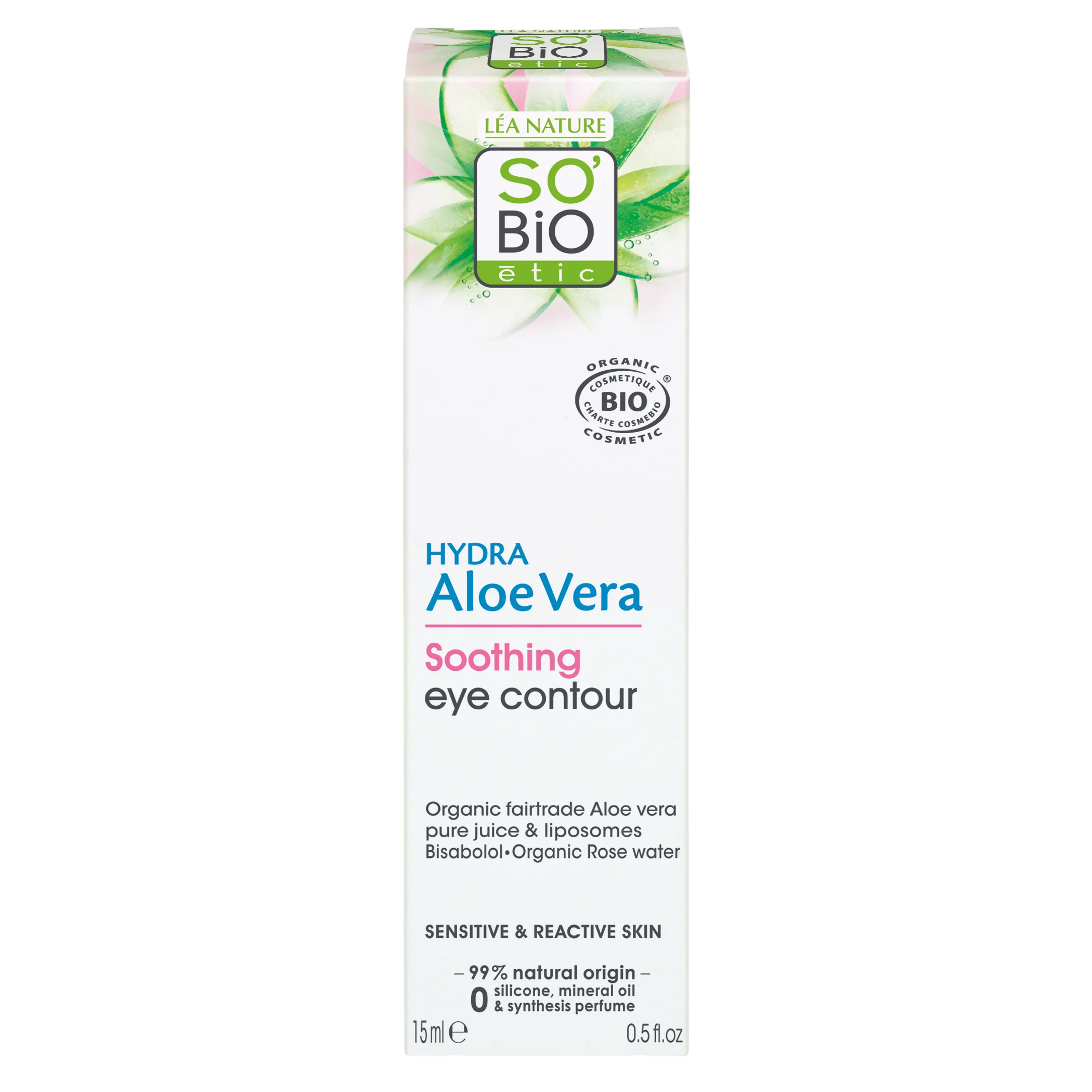 SO’BiO étic Upokojujúci krém okolo očí s Aloe Vera BIO (15 ml) - hydratuje a upokojuje očné okolie