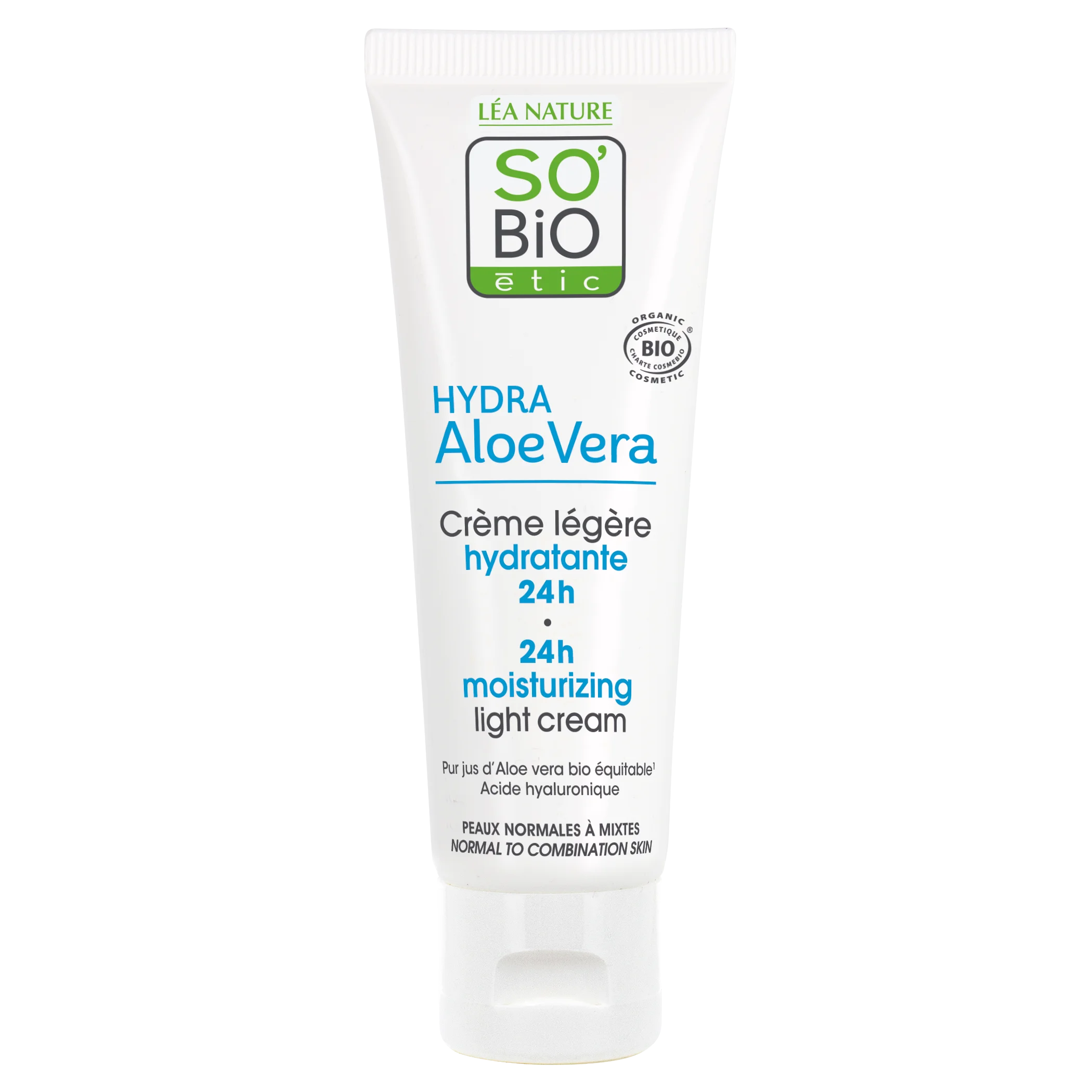SO’BiO étic Krém ľahko hydratačný denný s Aloe Vera BIO (50 ml) - s kyselinou hyalurónovou