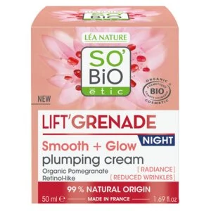 SO’BiO étic Nočný rozjasňujúci krém proti vráskam Lift'Grenade BIO (50 ml) - s granátovým jablkom