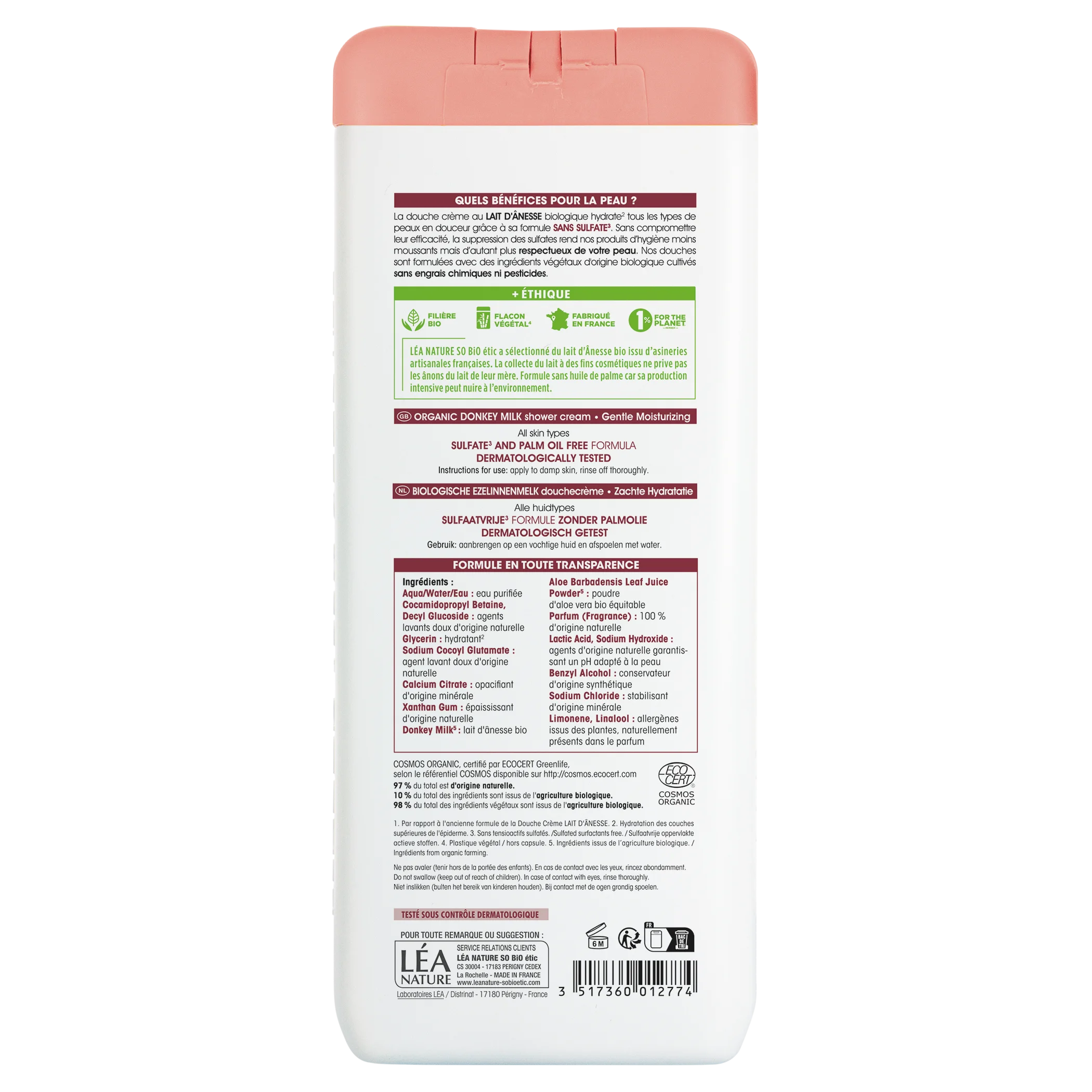 SO’BiO étic Jemne hydratačný sprchový krém s BIO oslím mliekom (650 ml) - všetky typy pokožky