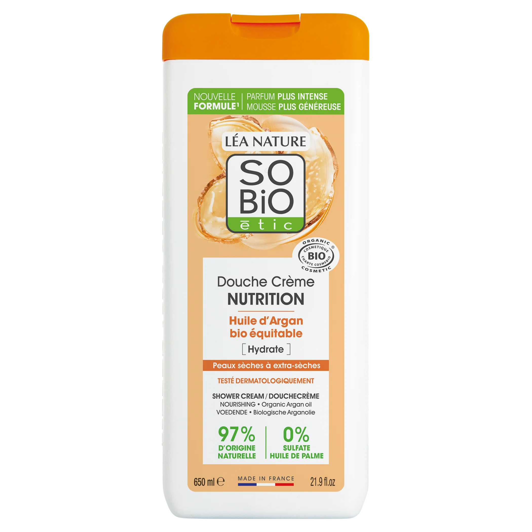 SO’BiO étic Sprchový krém NUTRITION s BIO arganovým olejom (650 ml) - ideálny pre suchú pokožku