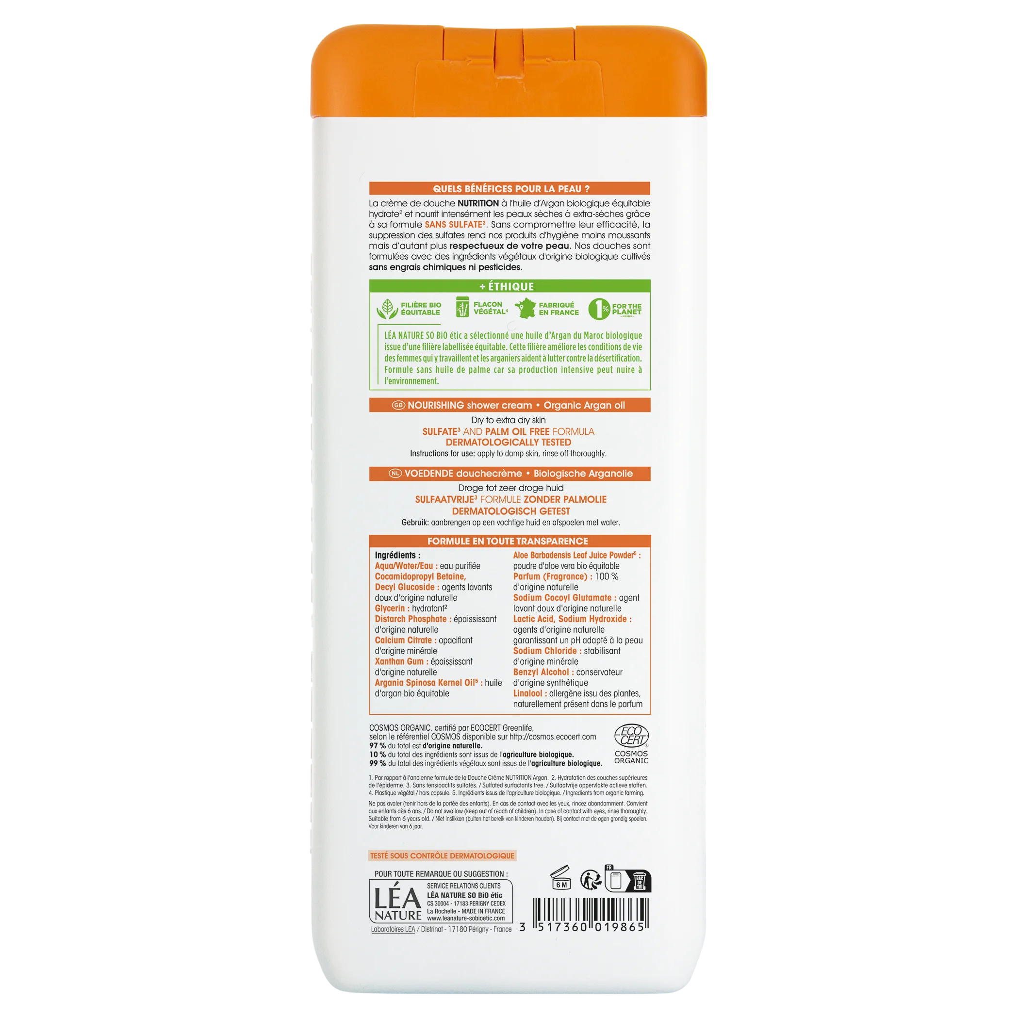 SO’BiO étic Sprchový krém NUTRITION s BIO arganovým olejom (650 ml) - ideálny pre suchú pokožku
