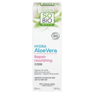 SO’BiO étic Výživná regeneračná starostlivosť s Aloe vera pre citlivú pleť BIO (50 ml) - hydratuje a vyživuje pokožku