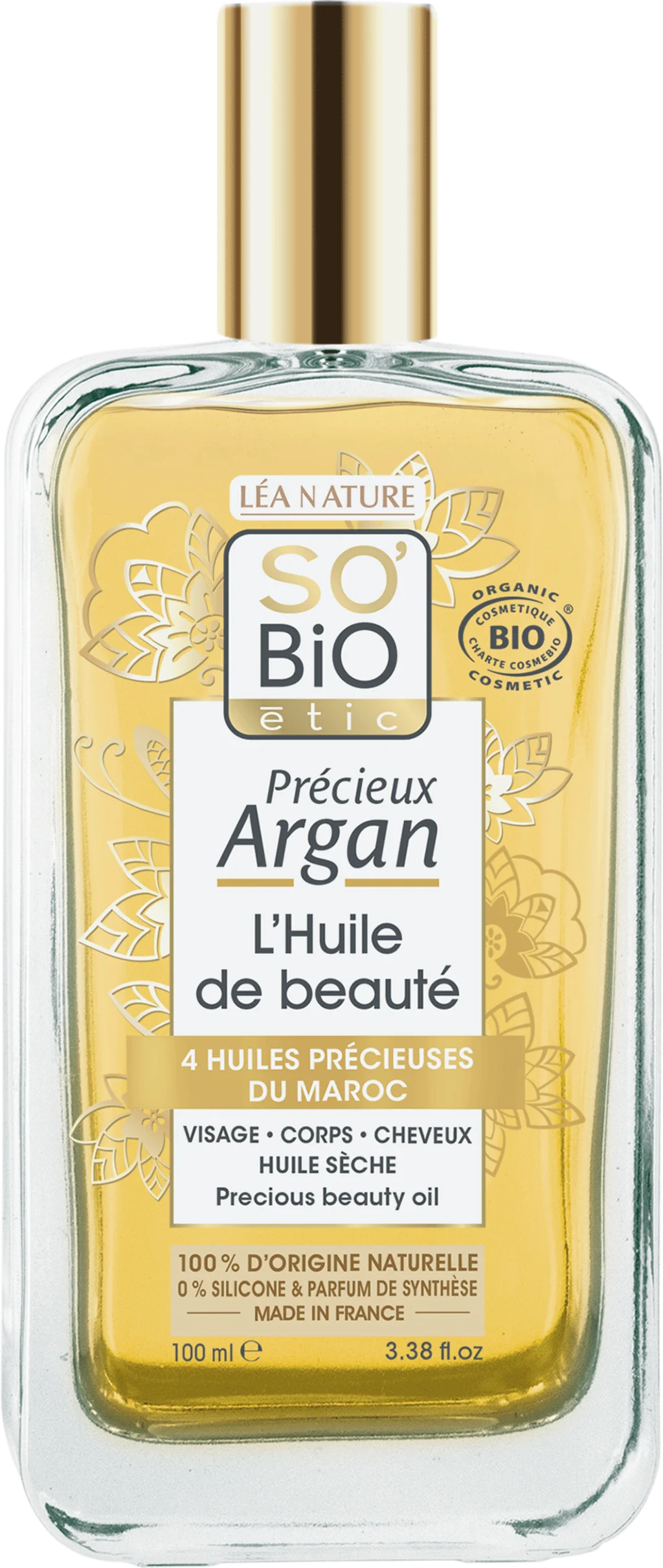 SO’BiO étic Précieux Argan Ošetrujúci olej na telo, tvár i vlasy BIO (100 ml) - elixír mladosti a krásy