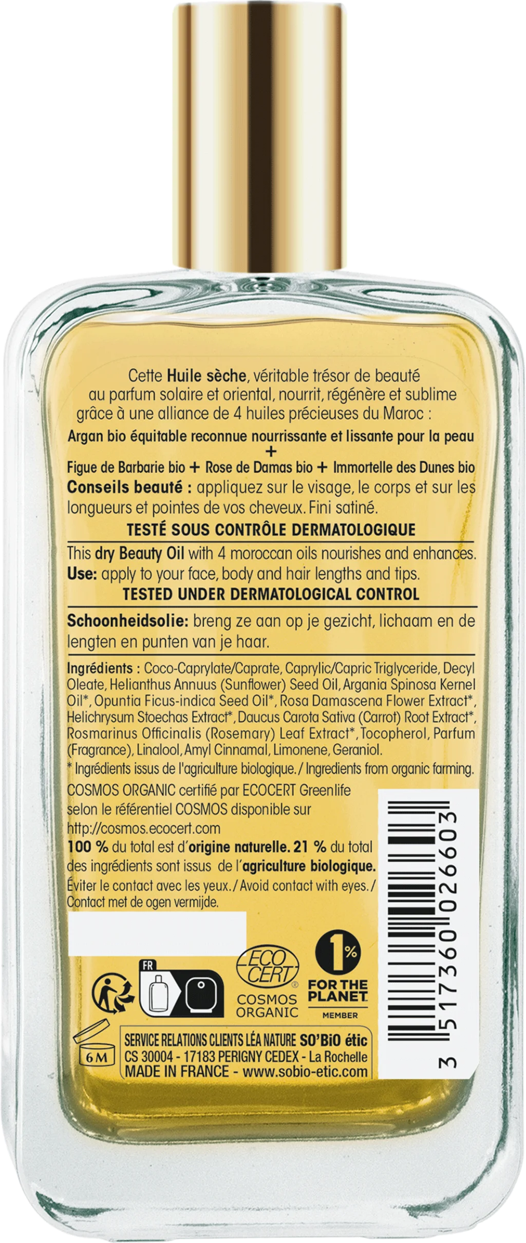 SO’BiO étic Précieux Argan Ošetrujúci olej na telo, tvár i vlasy BIO (100 ml) - elixír mladosti a krásy