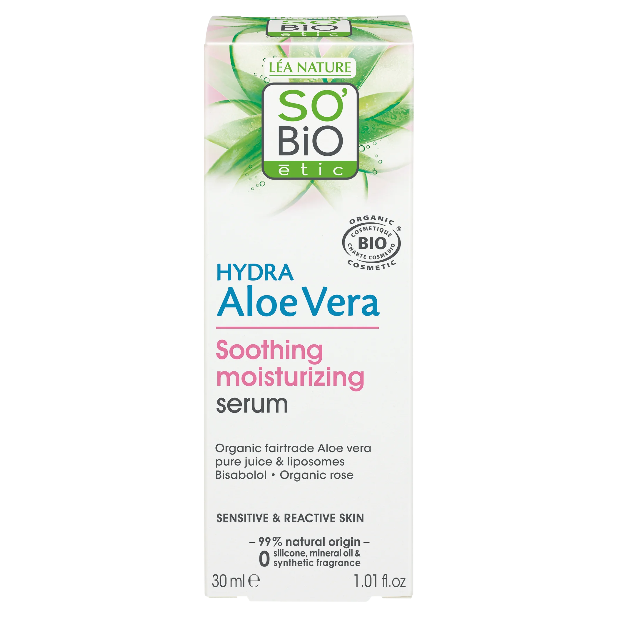 SO’BiO étic Pleťové sérum s Aloe vera - upokojenie a hydratácia pre citlivú pleť BIO (30 ml) - hydratuje, upokojuje a rozjasňuje