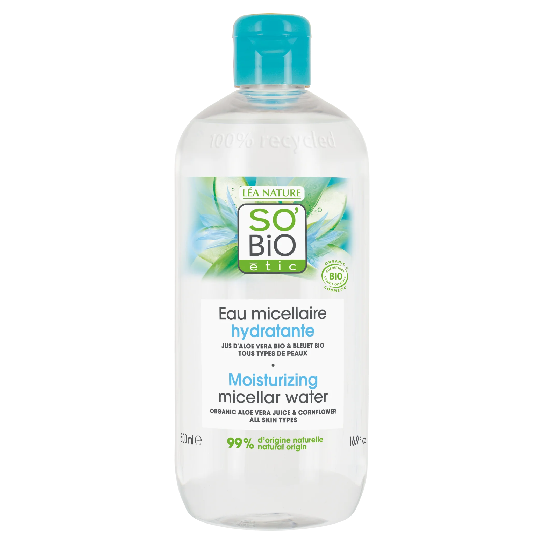 SO’BiO étic Hydratačná micelárna voda s Aloe vera BIO (500 ml) - obohatená o chrpovú vodu