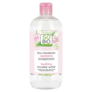SO’BiO étic Micelárna voda s Aloe Vera upokojujúca BIO (500 ml) - obohatená o harmančekovú vodu