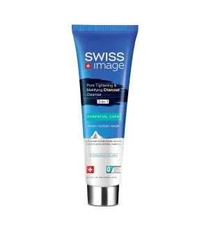 Swiss Army Image Essential Care sťahujúci póry a zmatňujúci čistiaci gél s aktívnym uhlím 3 v 1 multifunkčný čistiaci gél s aktívnym uhlím