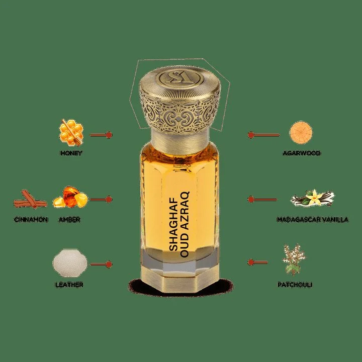 Shaghaf Oud Azraq koncentrovaný parfumový olej U 12 ml