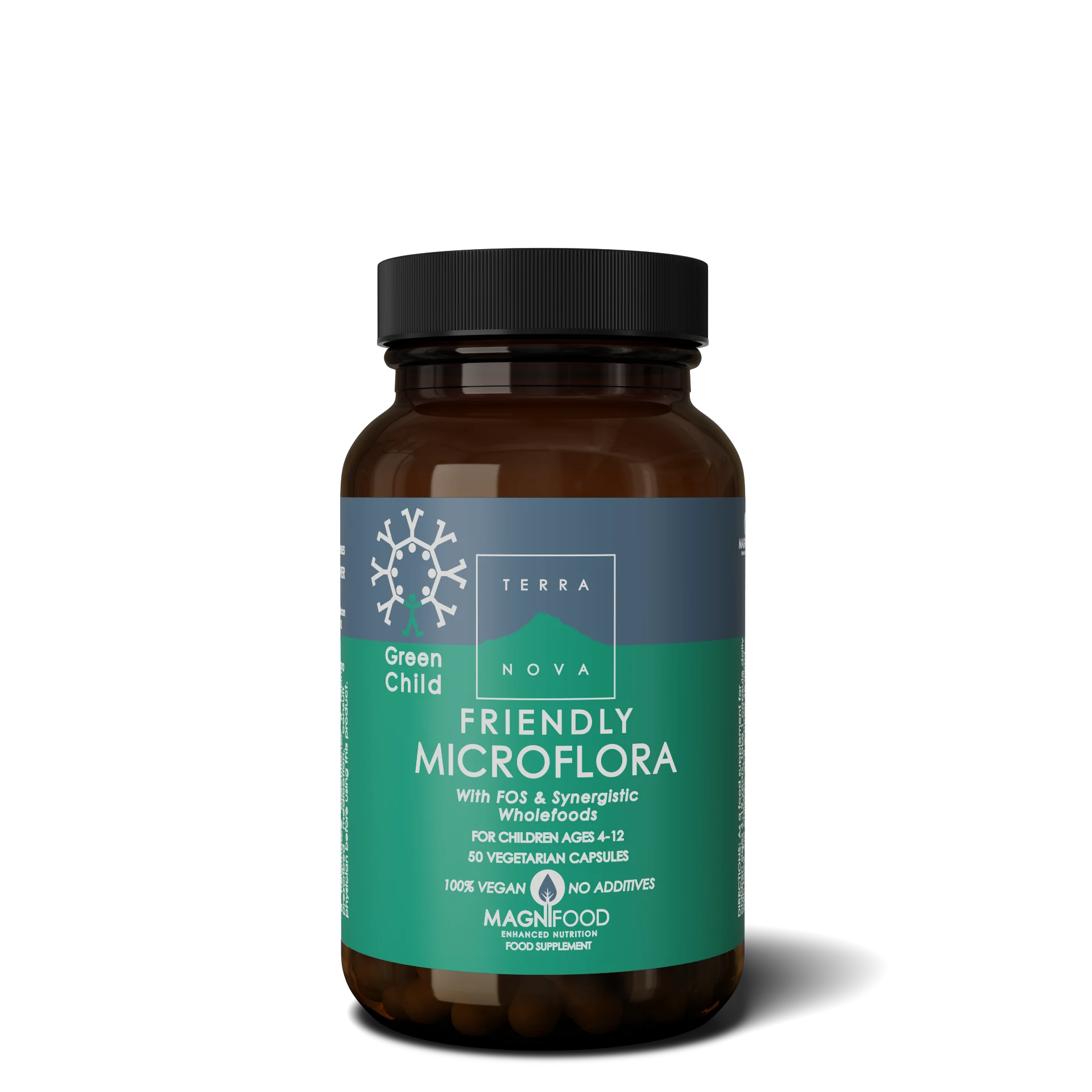 Terranova Health Green Child Friendly Microflora (50 kapsúl) - vhodný pre deti od 4 do 12 rokov