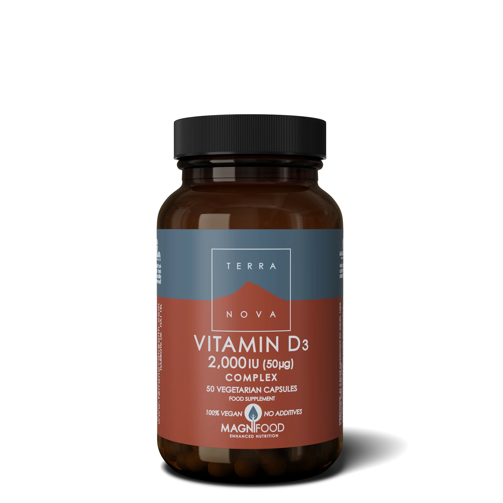Terranova Health Vitamín D3 2000 IU Komplex (50 kapsúl) - získaný z lišajníka