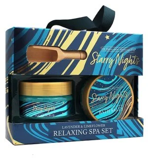 The Indulgent Bathing Co. Starry Nights darčeková sada telový peeling 135 g + kúpeľová soľ 105 g