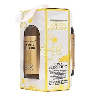 The Indulgent Bathing Co. Golden Boudoir darčeková sada sprchový gél 60 ml + pena do kúpeľa 60 ml + telové mlieko