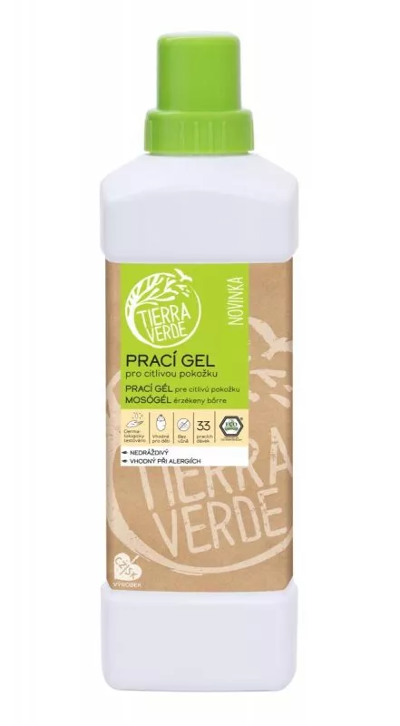 Tierra Verde Prací gél na citlivú pokožku (1 l) - ideálny pre osoby trpiace ekzémami, alergikov a deti