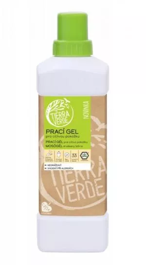 Tierra Verde Prací gél na citlivú pokožku (1 l) - ideálny pre osoby trpiace ekzémami, alergikov a deti