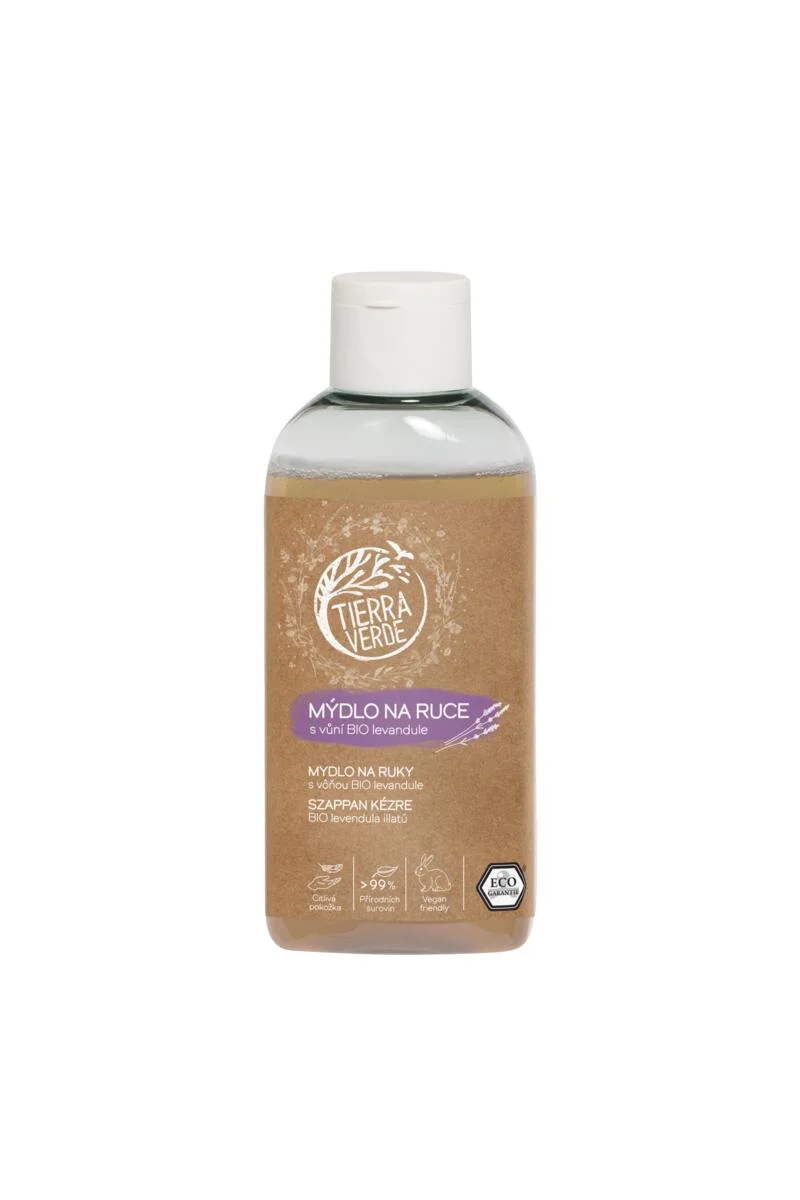 Tierra Verde Tekuté mydlo na ruky - BIO Levanduľa 100 ml - s českým bio skorocelom