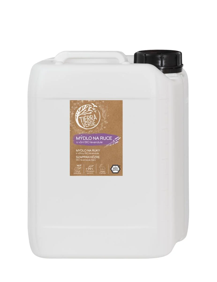 Tierra Verde Tekuté mydlo na ruky - BIO Levanduľa 290 ml - s českým bio skorocelom