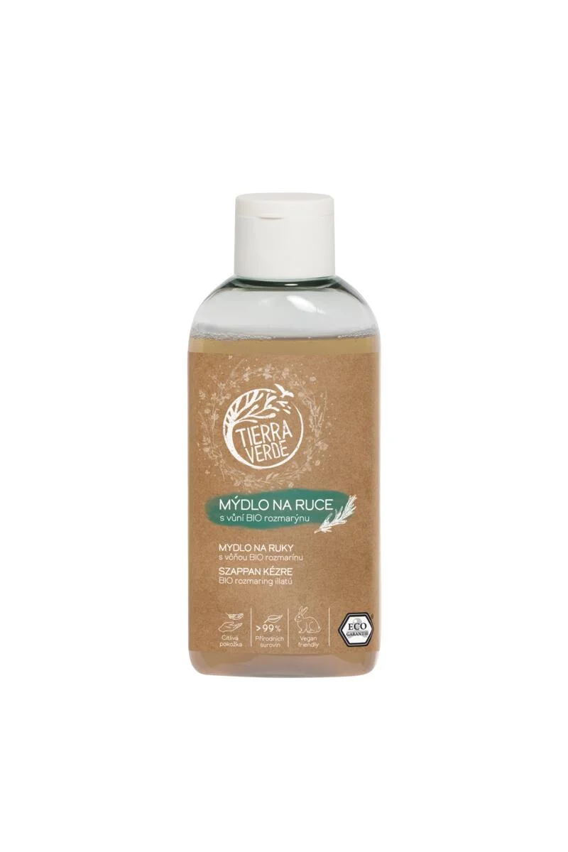 Tierra Verde Tekuté mydlo na ruky - BIO Rozmarín 100 ml - s českým bio skorocelom