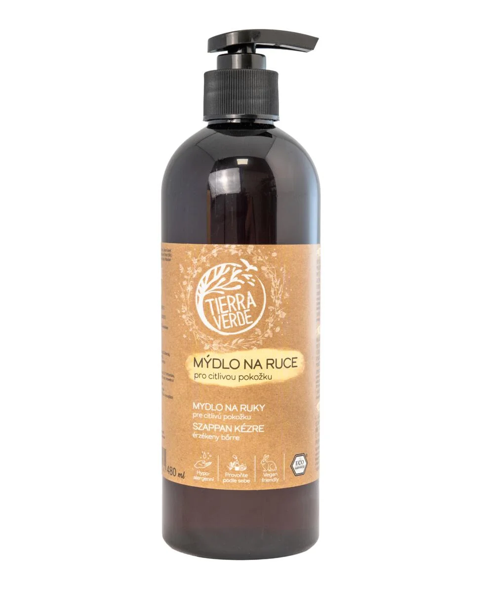 Tierra Verde Tekuté mydlo na ruky - citlivá pokožka 290 ml - s českým bio skorocelom