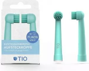 TIO Náhradná hlava pre el. zubná kefka (2 ks) - tyrkysová/kamienková - kompatibilná s modelmi zubných kefiek oral-b