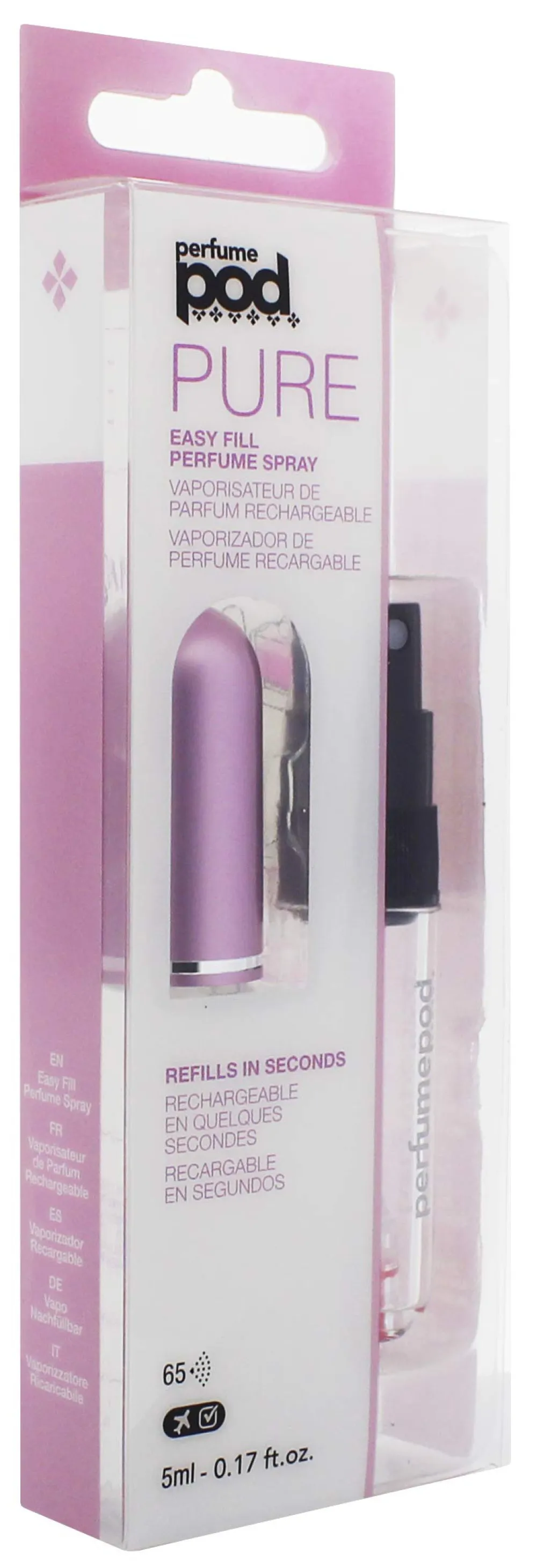 Perfume Pod Pure plniteľný rozprašovač parfumov Pink 5 ml 5 ml ružová