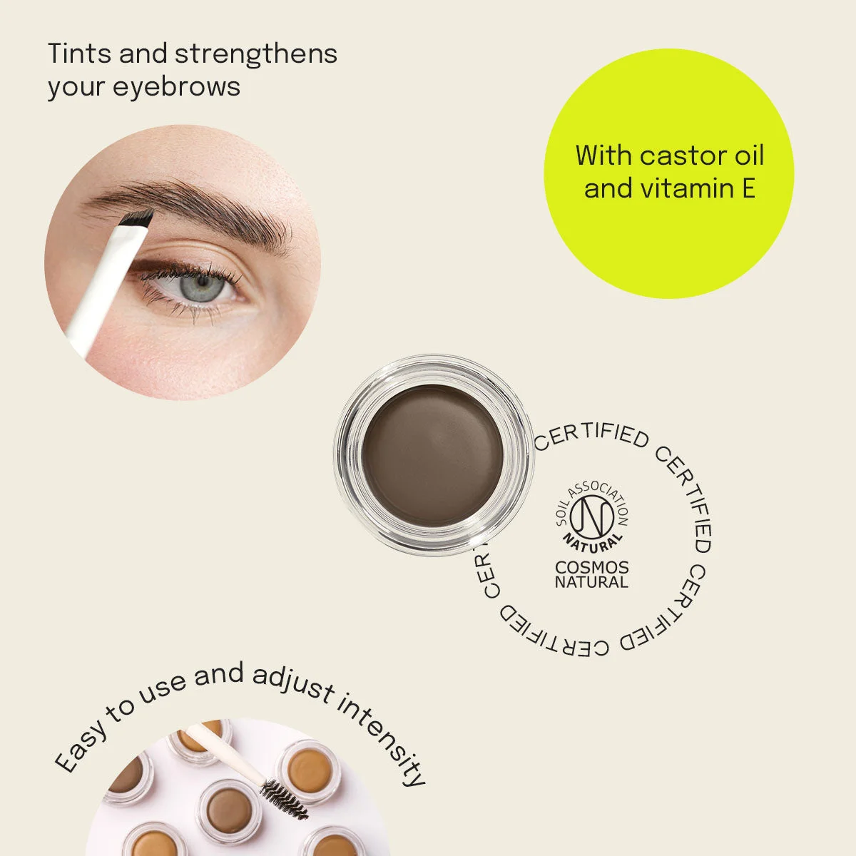 Uoga Uoga Krémová pomáda na obočie (2,5 ml) 797 Pebbles & Salt - Blonde - 3 odtiene pre opticky hustejšie obočie
