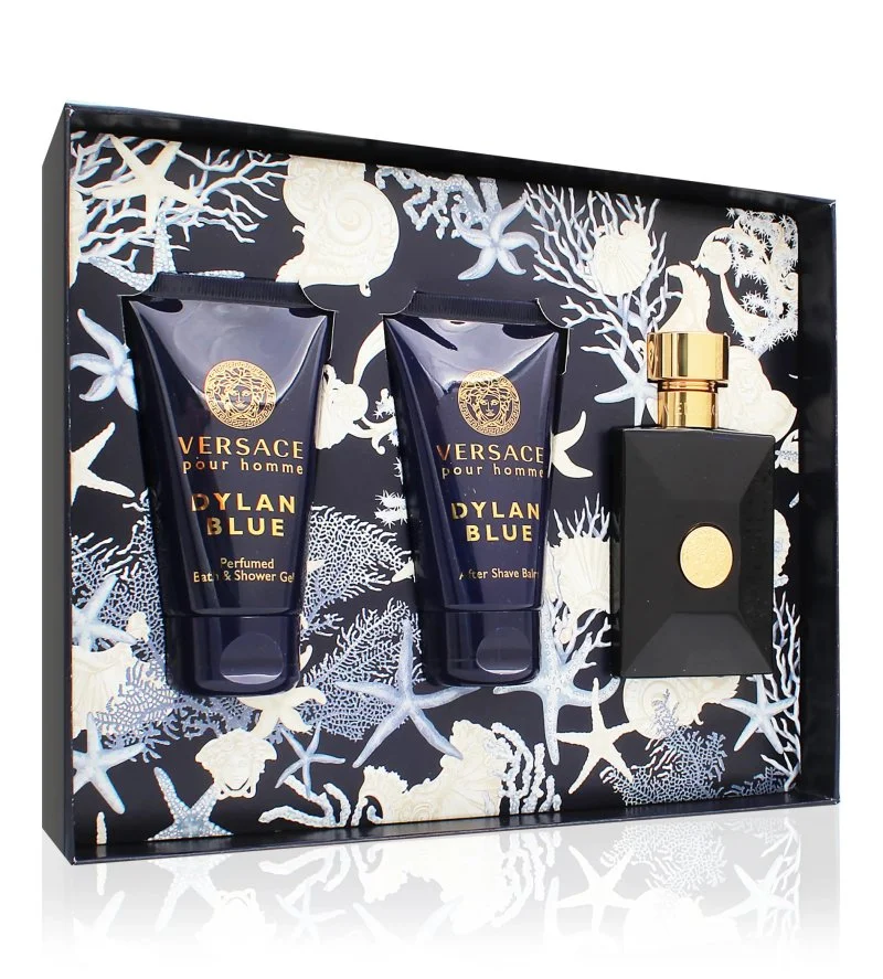 Dylan Blue Pour Homme darčeková sada 50 ml + sprchový gél 50 ml + balzam po holení toaletná voda pre mužov