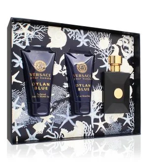 Versace Dylan Blue Pour Homme darčeková sada 50 ml + sprchový gél 50 ml + balzam po holení toaletná voda pre mužov