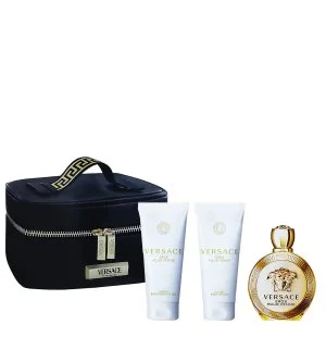 Versace Eros Pour Femme darčeková sada + telové mlieko 100 ml + sprchový gél 100 ml + kozmetická taštička parfumovaná voda pre ženy