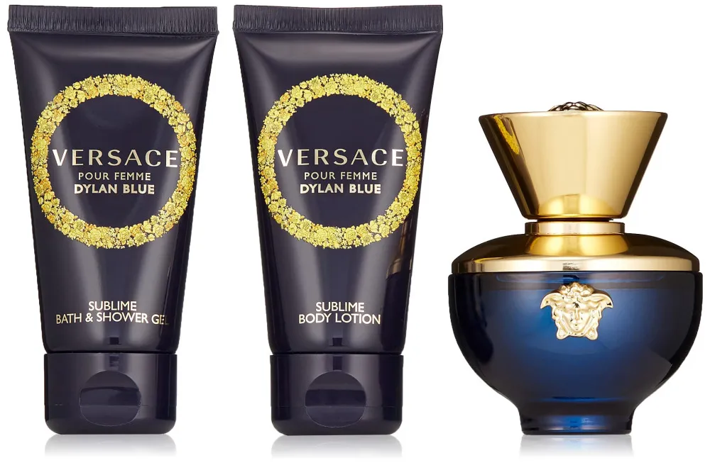 Dylan Blue Pour Femme darčeková sada pre ženy parfumovaná voda 50 ml + telové mlieko 50 ml + sprchový gél 50 ml 50 ml + tělové mléko 50 ml + sprchový gel 50 ml