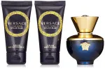 Dylan Blue Pour Femme darčeková sada pre ženy parfumovaná voda 50 ml + telové mlieko 50 ml + sprchový gél 50 ml 50 ml + tělové mléko 50 ml + sprchový gel 50 ml