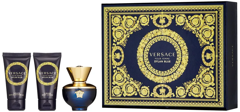Dylan Blue Pour Femme darčeková sada pre ženy parfumovaná voda 50 ml + telové mlieko 50 ml + sprchový gél 50 ml 50 ml + tělové mléko 50 ml + sprchový gel 50 ml