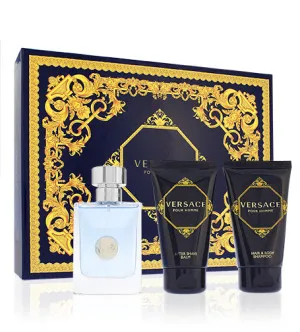 Versace Pour Homme darčeková sada pre mužov toaletná voda 50 ml + balzam po holení 50 ml + sprchový gél 50 ml