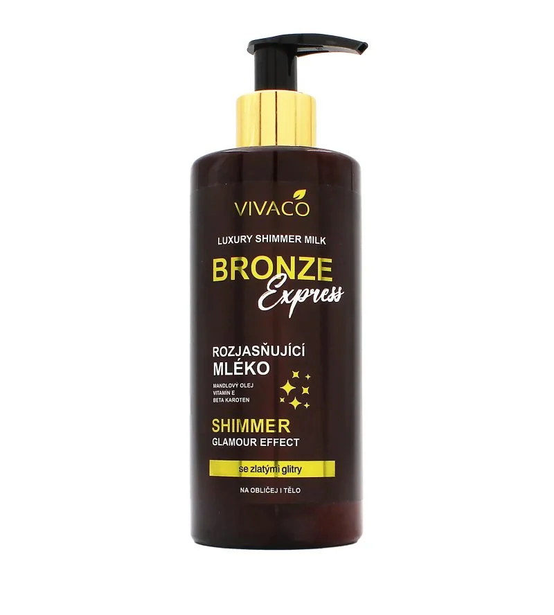Bronze Express rozjasňujúce telové mlieko s trblietkami 300 ml