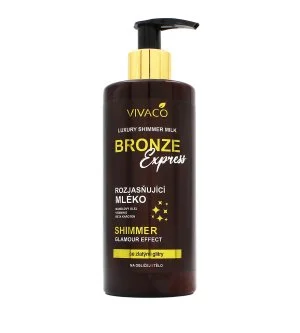 Vivaco Bronze Express rozjasňujúce telové mlieko s trblietkami