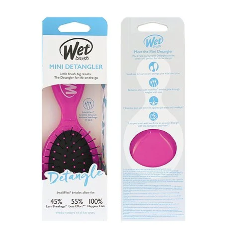 Mini Detangler kefa na vlasy ružová