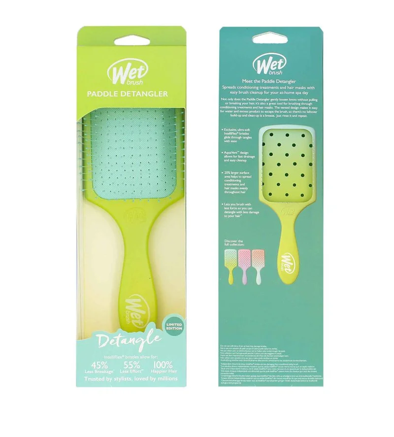 Paddle Detangler Feel Good kefa na vlasy Ombre - Zelená/Modrá