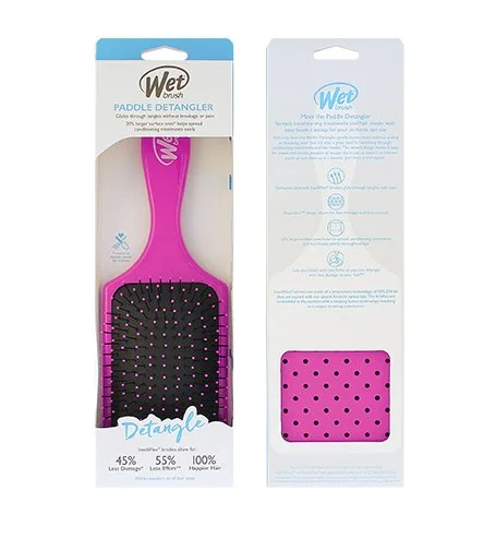 Paddle Detangler kefa na vlasy Pink