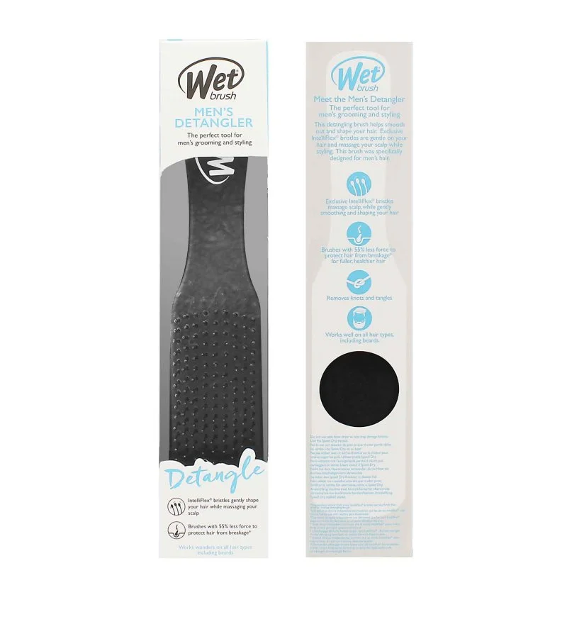Men's Detangler kefa na vlasy Black Leather