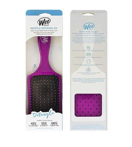 Paddle Detangler kefa na vlasy Purple