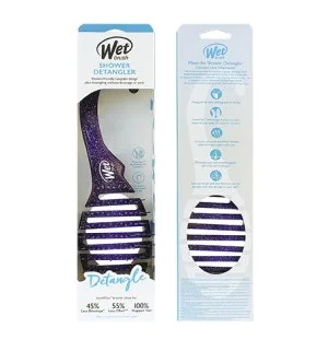 Wet Brush Shower Detangler kefa na vlasy Purple Glitter