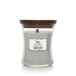 WoodWick Lavender & Cedar vonná sviečka s dreveným knôtom 275 g
