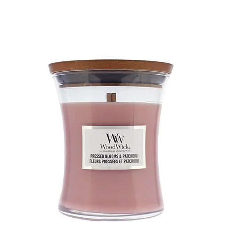 Pressed Blooms & Patchouli vonná sviečka s dreveným knôtom 275 g