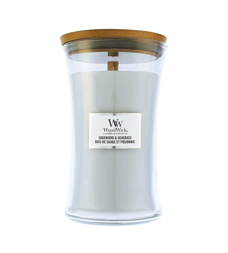 Sagewood & Seagrass vonná sviečka s dreveným knôtom 609 g