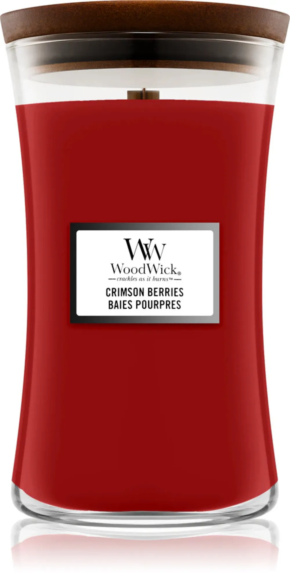Crimson Berries vonná sviečka s dreveným knôtom 275 g